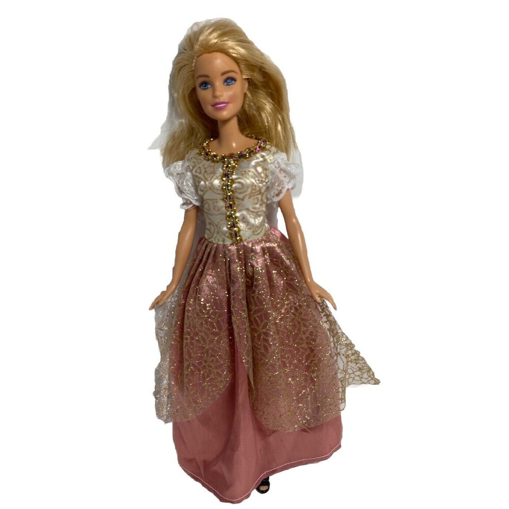 Mattel Barbie Blonde Long Hair Straight Arms and Legs Dress and Shoes
